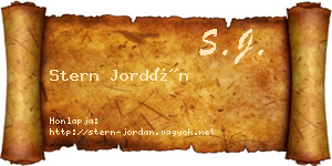 Stern Jordán névjegykártya